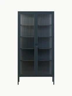 Metalen vitrinekast The Collector met geribbeld glas^Mustard Made Sale