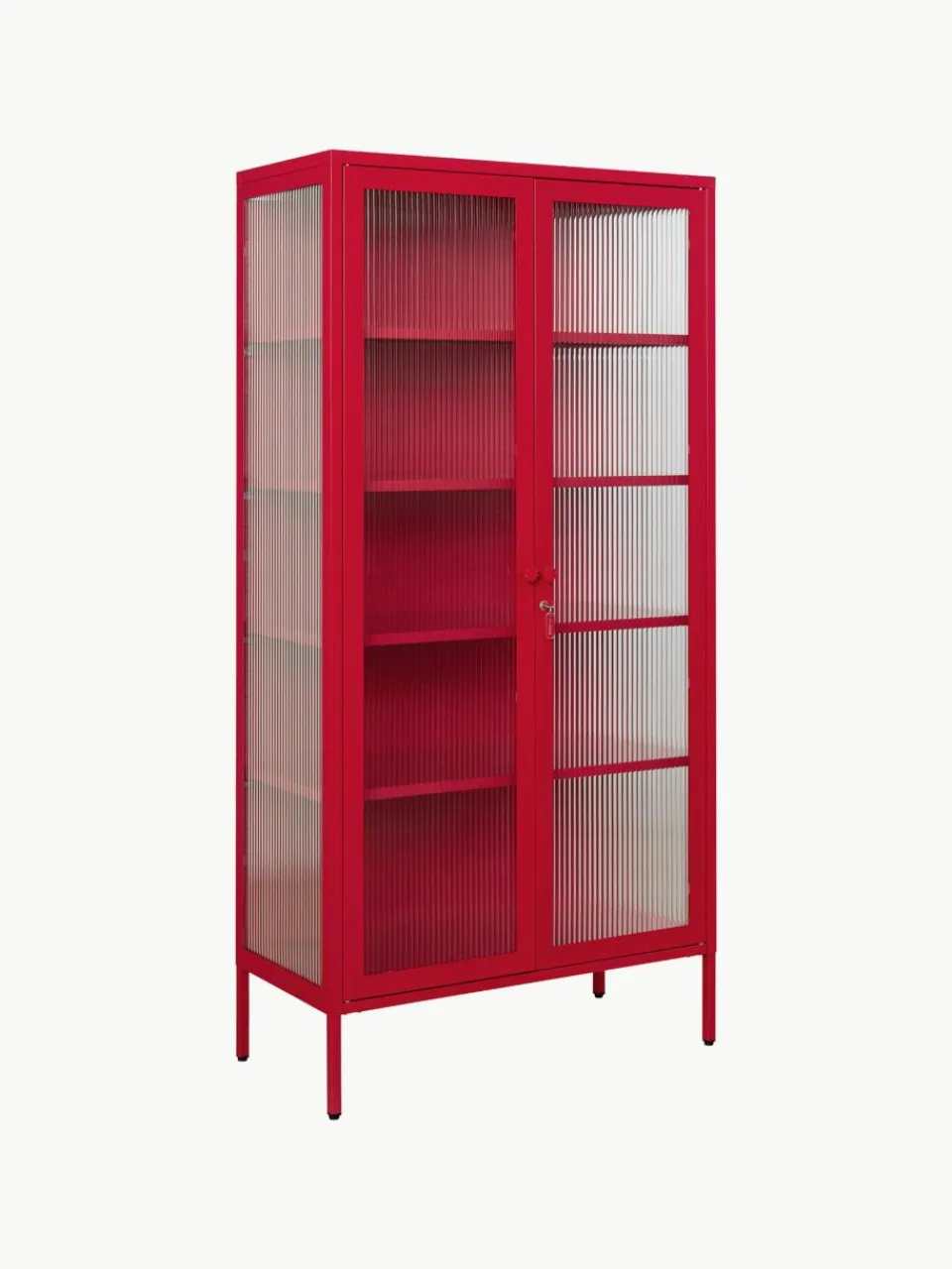 Metalen vitrinekast The Collector met geribbeld glas^Mustard Made Clearance