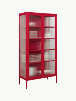 Metalen vitrinekast The Collector met geribbeld glas^Mustard Made Clearance