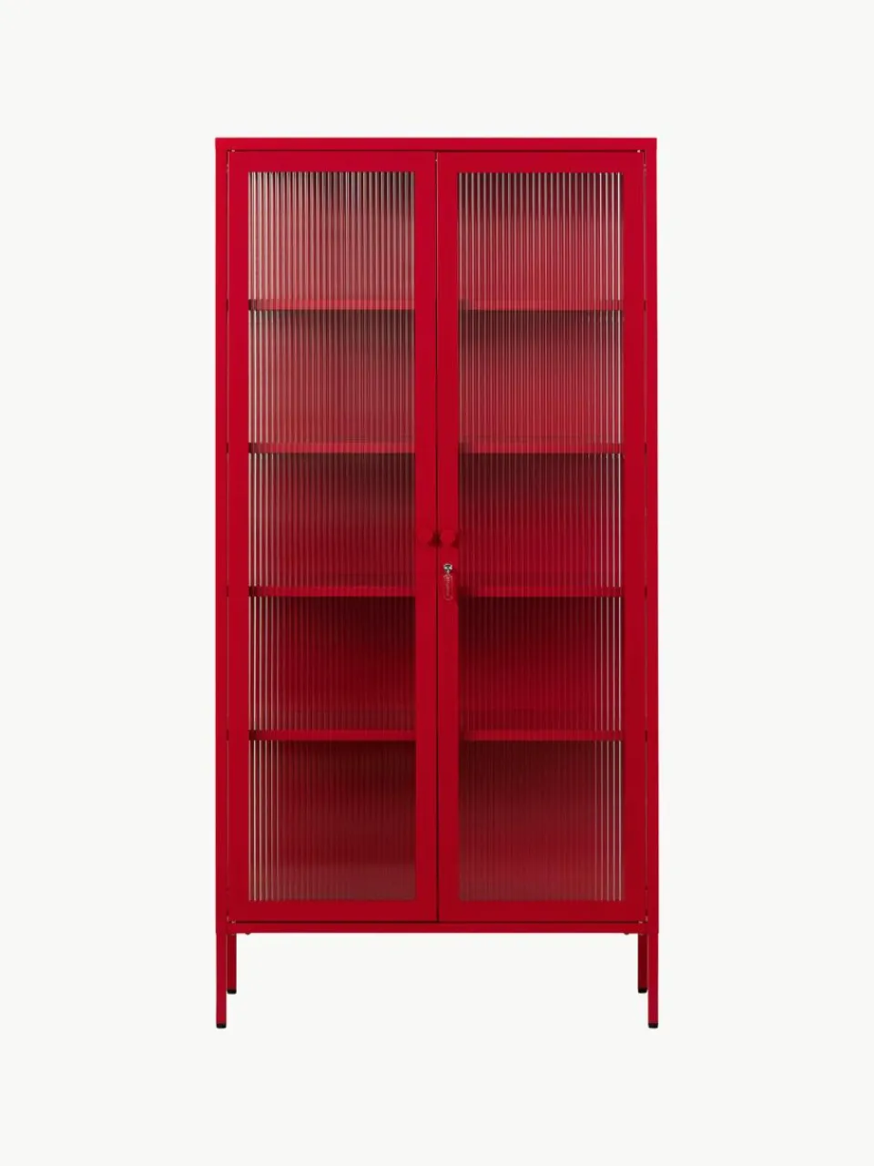 Metalen vitrinekast The Collector met geribbeld glas^Mustard Made Clearance