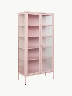 Metalen vitrinekast The Collector met geribbeld glas^Mustard Made Clearance