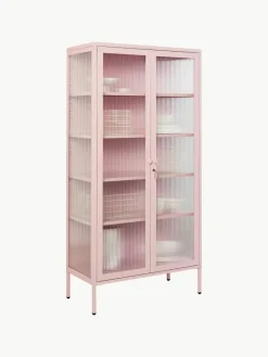 Metalen vitrinekast The Collector met geribbeld glas^Mustard Made Clearance