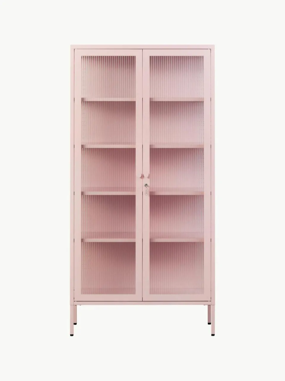 Metalen vitrinekast The Collector met geribbeld glas^Mustard Made Clearance