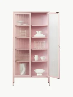 Metalen vitrinekast The Collector met geribbeld glas^Mustard Made Clearance