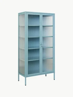 Metalen vitrinekast The Collector met geribbeld glas^Mustard Made Sale