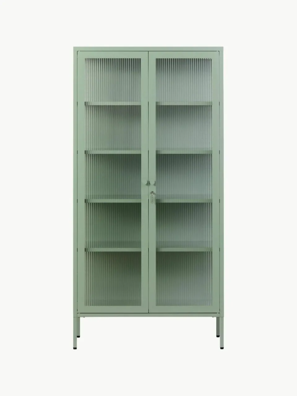 Metalen vitrinekast The Collector met geribbeld glas^Mustard Made Online