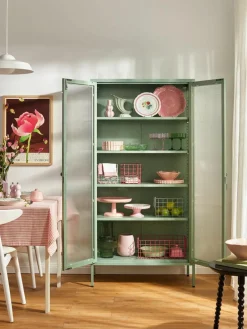Metalen vitrinekast The Collector met geribbeld glas^Mustard Made Online