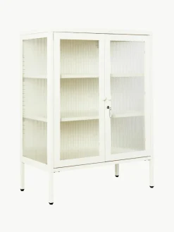 Metalen vitrinekast The Mixer met geribbeld glas^Mustard Made Sale