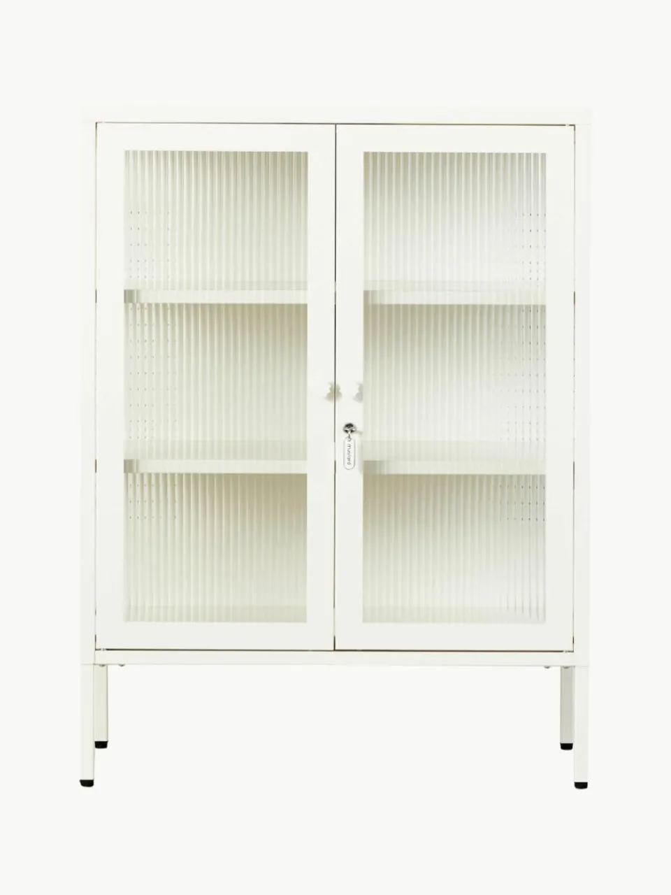 Metalen vitrinekast The Mixer met geribbeld glas^Mustard Made Sale