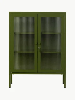 Metalen vitrinekast The Mixer met geribbeld glas^Mustard Made Clearance
