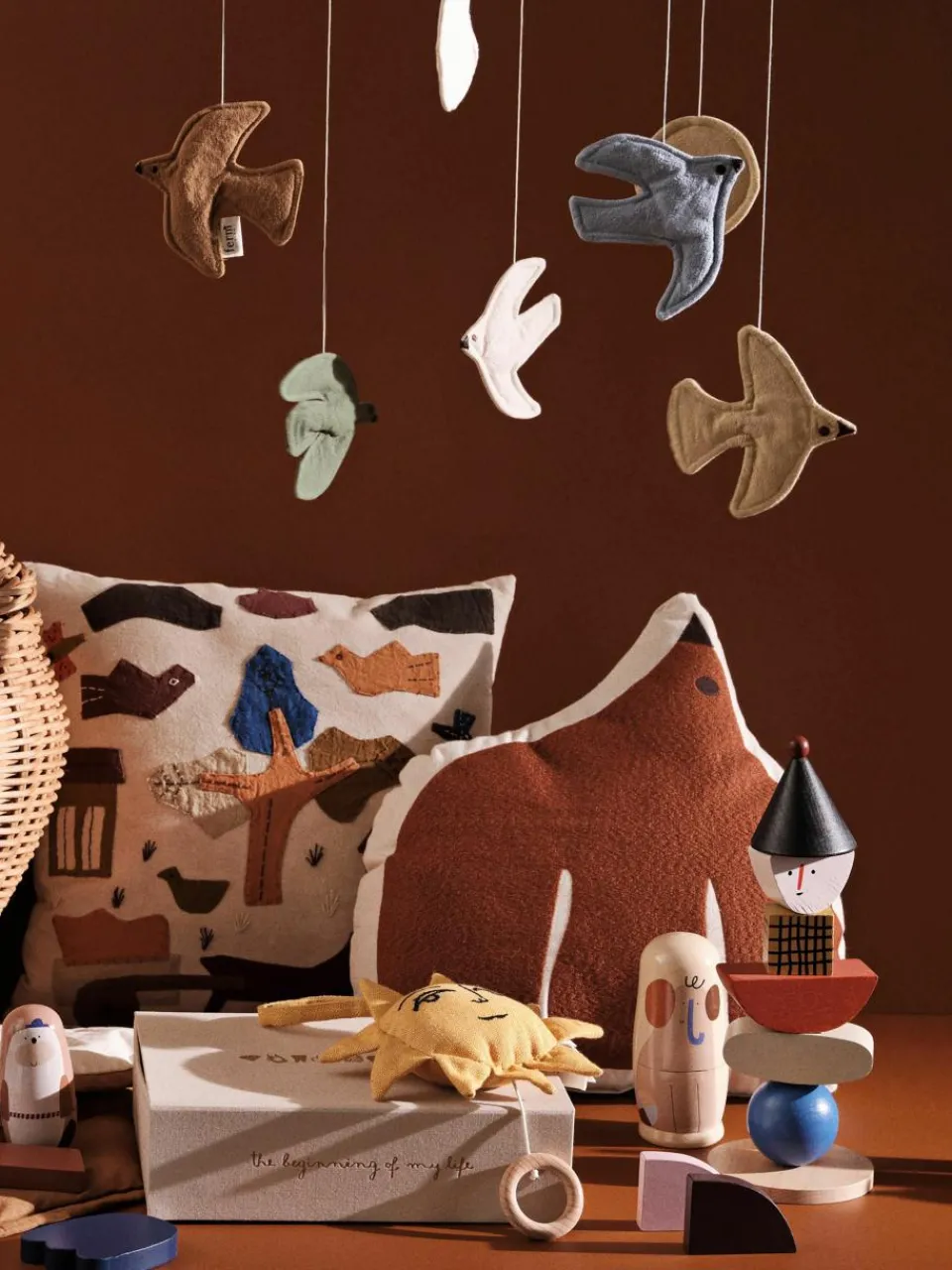 Mobiel Swif Bird van biokatoen^ferm LIVING Kids Hot