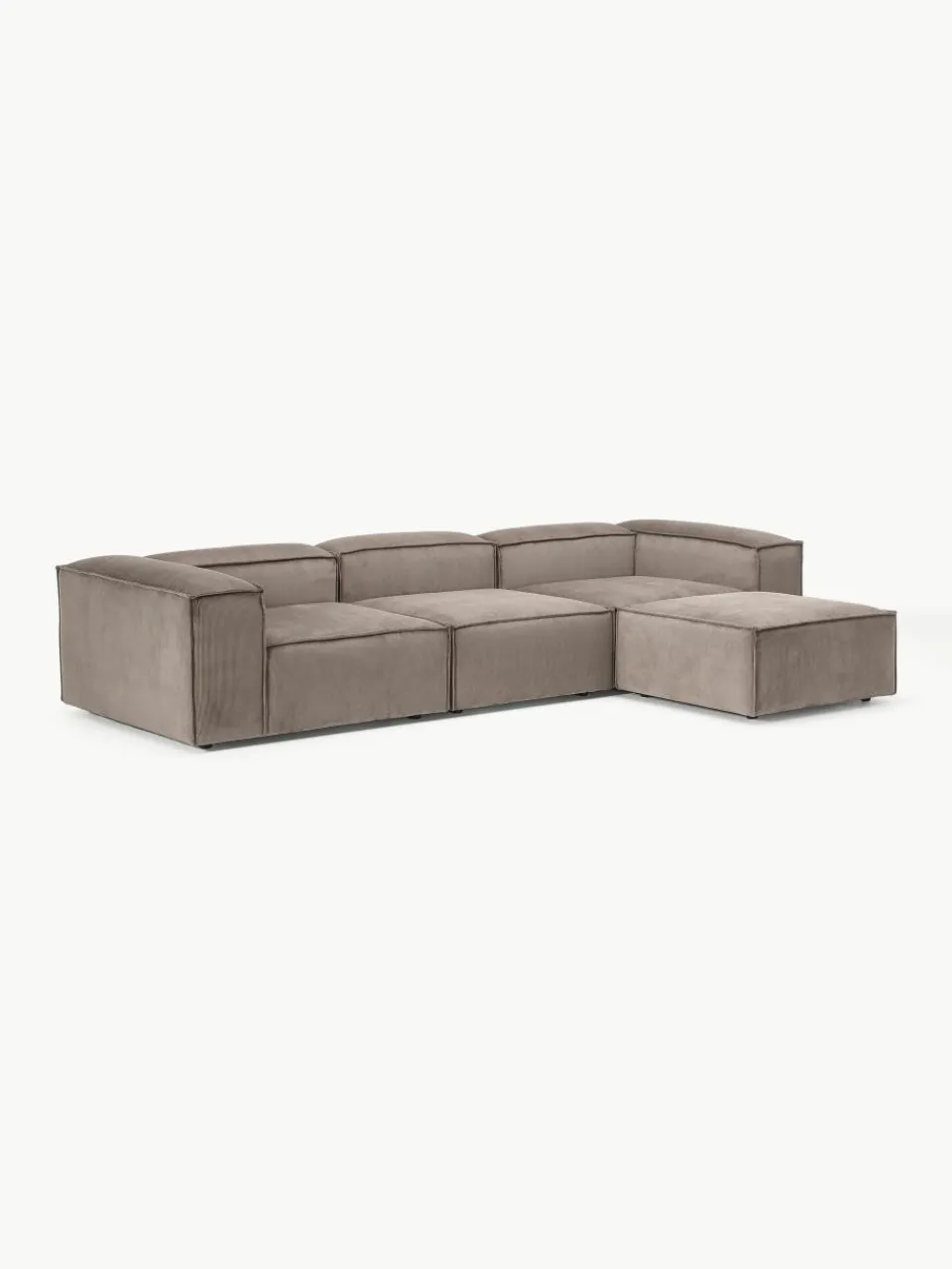 Modulaire bank Lennon (4-zits) van corduroy met poef (links/rechts)^Westwing Collection Fashion