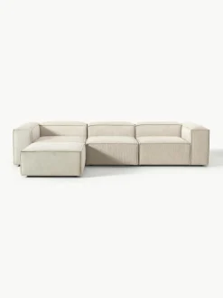 Modulaire bank Lennon (4-zits) van corduroy met poef (links/rechts)^Westwing Collection Clearance