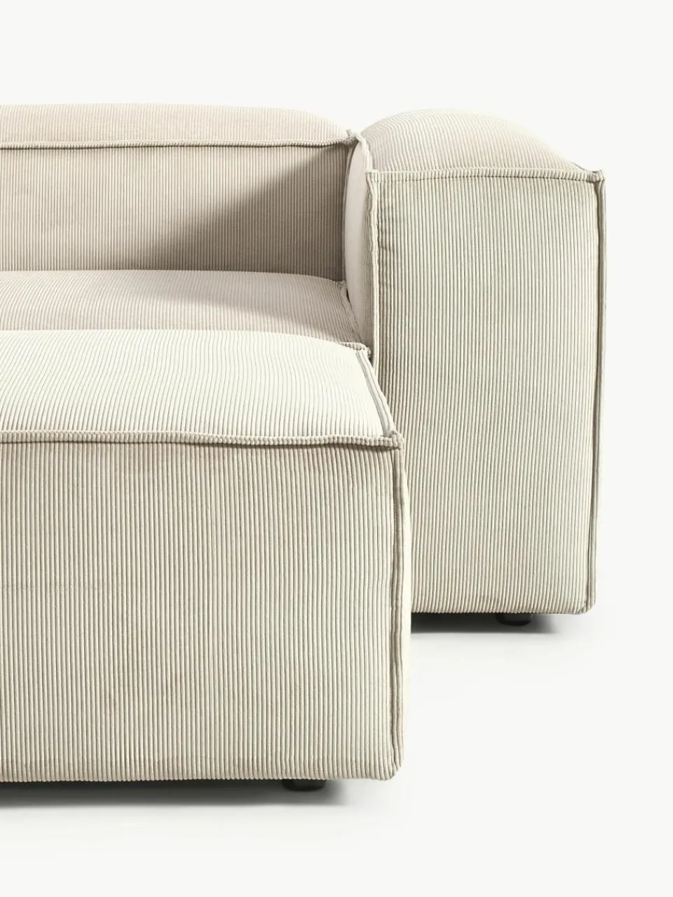 Modulaire bank Lennon (4-zits) van corduroy met poef (links/rechts)^Westwing Collection Clearance