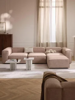 Modulaire bank Lennon (4-zits) van linnenmix met poef (links/rechts)^Westwing Collection Best