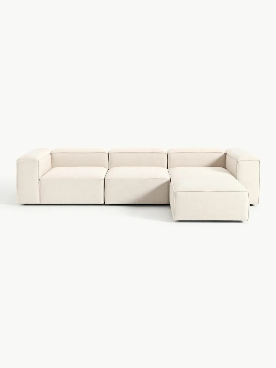 Modulaire bank Lennon (4-zits) van linnenmix met poef (links/rechts)^Westwing Collection Sale