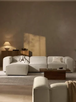Modulaire bank Lennon (4-zits) van linnenmix met poef (links/rechts)^Westwing Collection Sale