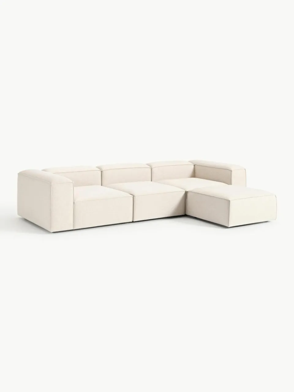 Modulaire bank Lennon (4-zits) van linnenmix met poef (links/rechts)^Westwing Collection Sale