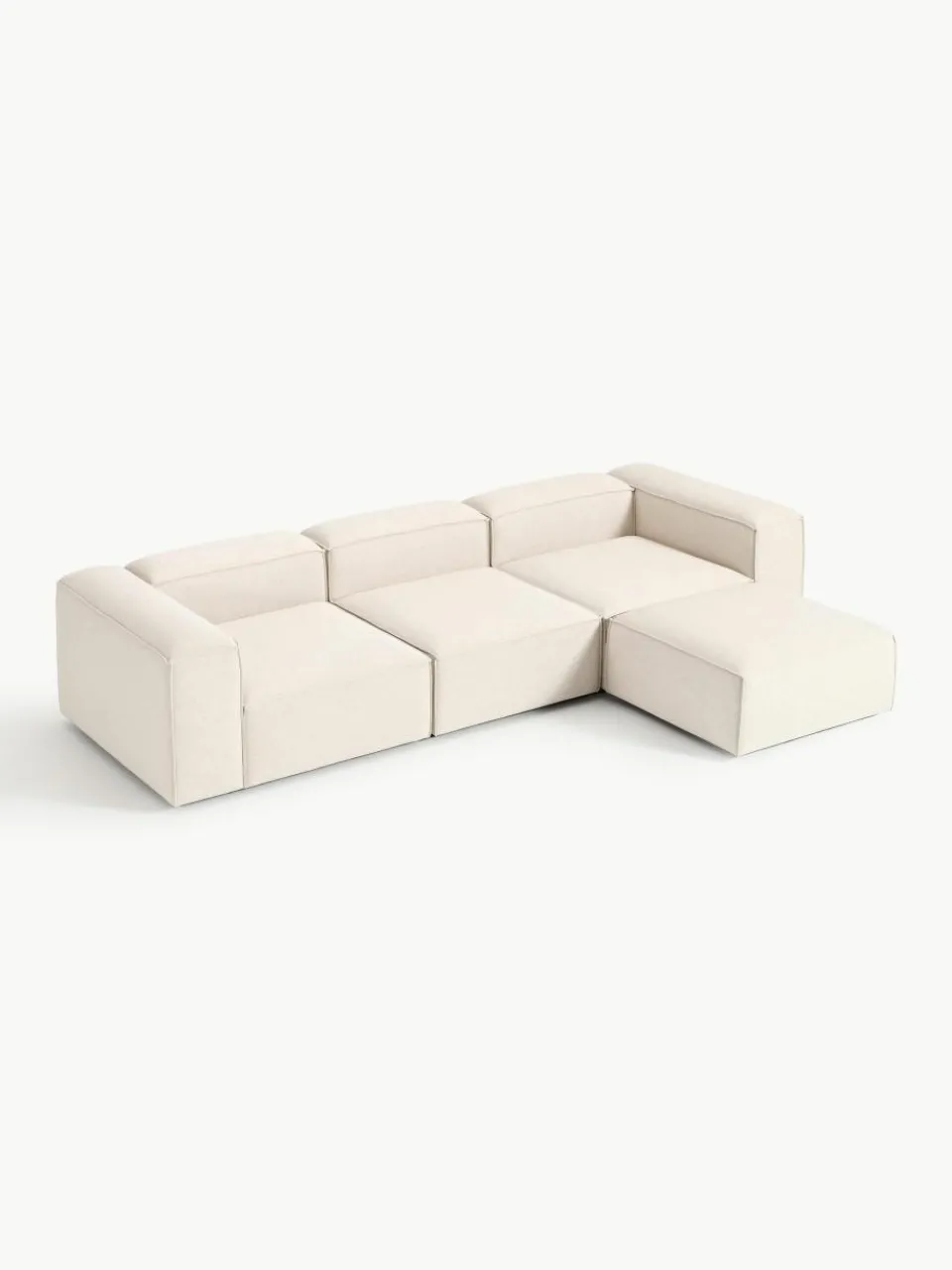 Modulaire bank Lennon (4-zits) van linnenmix met poef (links/rechts)^Westwing Collection Sale
