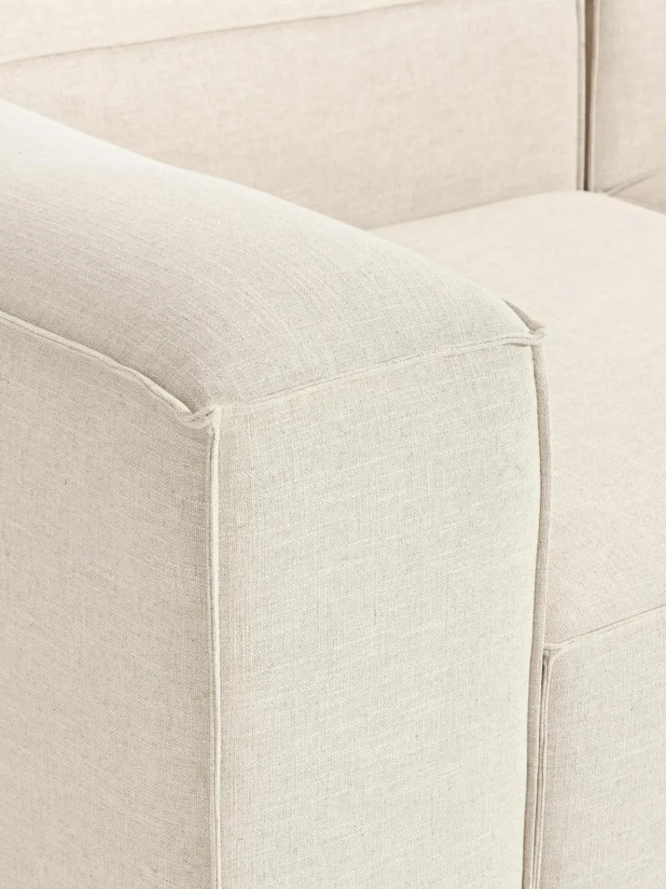 Modulaire bank Lennon (4-zits) van linnenmix met poef (links/rechts)^Westwing Collection Sale