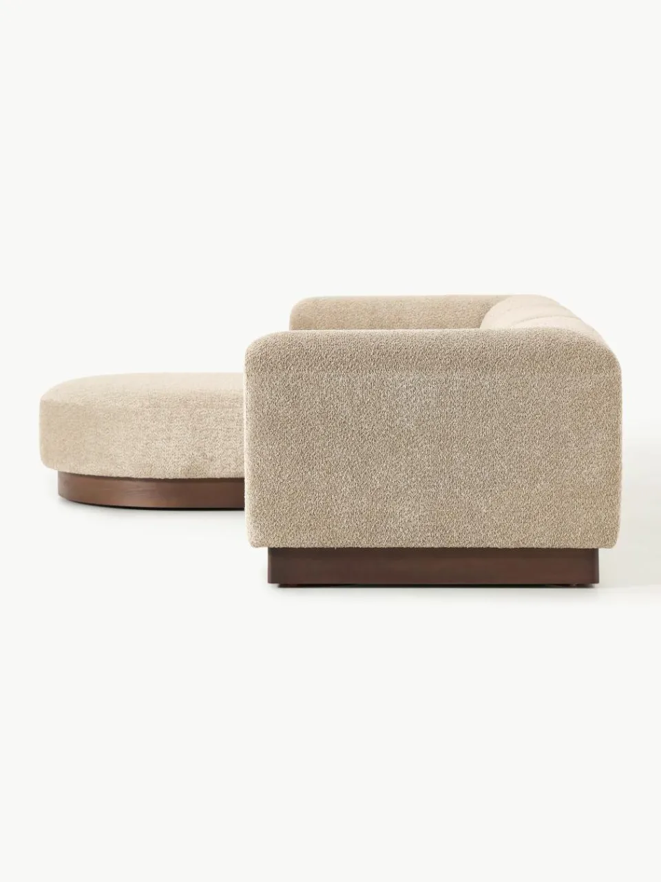 Modulaire bank Natalie (3-zits) van teddy-bouclé met poef^Westwing Collection Outlet