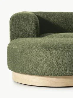 Modulaire bank Natalie (3-zits) van teddy-bouclé met poef^Westwing Collection Best