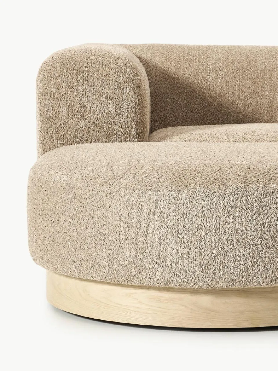 Modulaire bank Natalie (3-zits) van teddy-bouclé met poef^Westwing Collection Hot