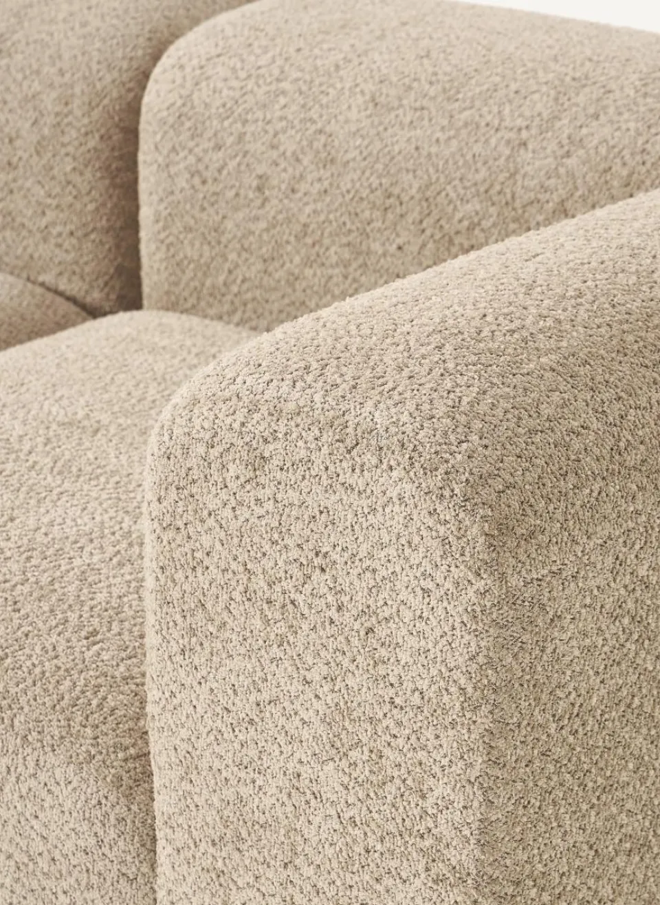 Modulaire bank Natalie (3-zits) van teddy-bouclé met poef^Westwing Collection Hot