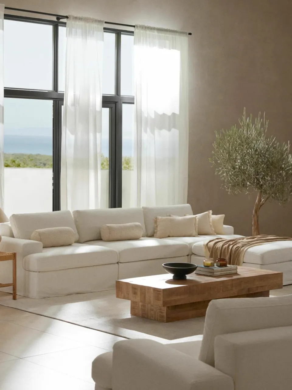 Modulaire bank Russell (4-zits) met poef (links/rechts)^Westwing Collection Outlet