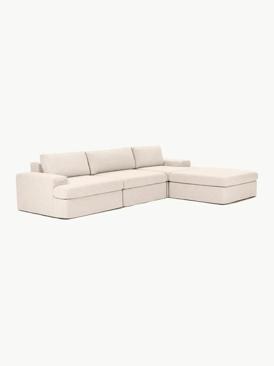 Modulaire bank Russell (4-zits) met poef, met afneembaar hoezen^Westwing Collection Sale