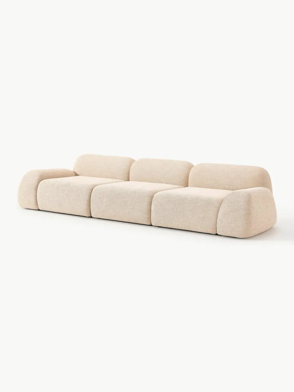 Modulaire bank Wolke (4-zits) van bouclé^Westwing Collection New