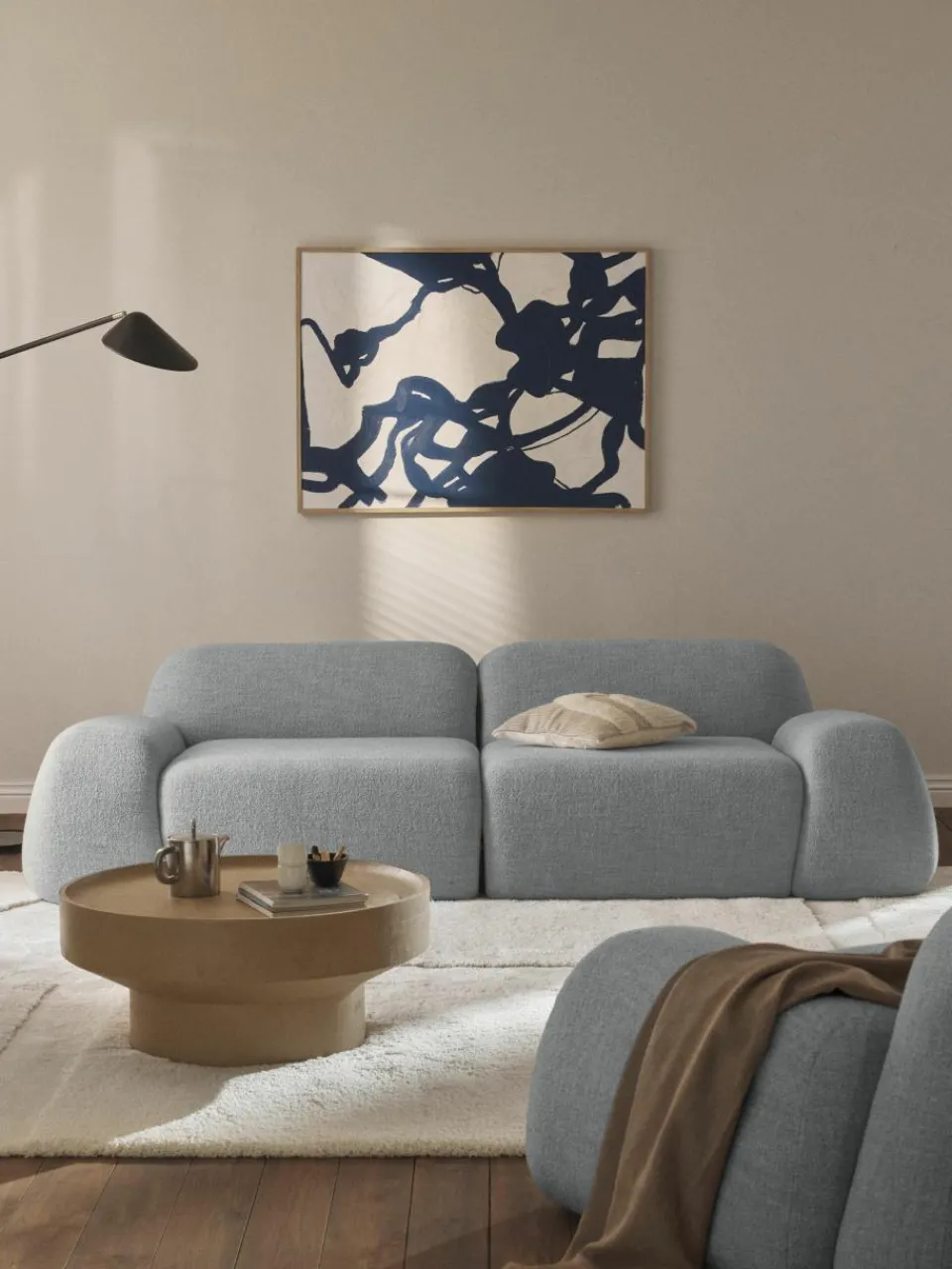 Modulaire bank Wolke (3-zits) van bouclé^Westwing Collection Fashion