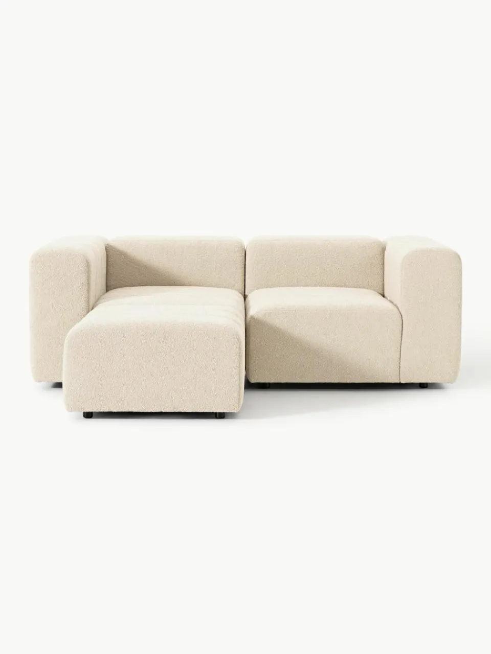Modulaire bouclé bank Lena (3-zits) met kruk^Westwing Collection Hot