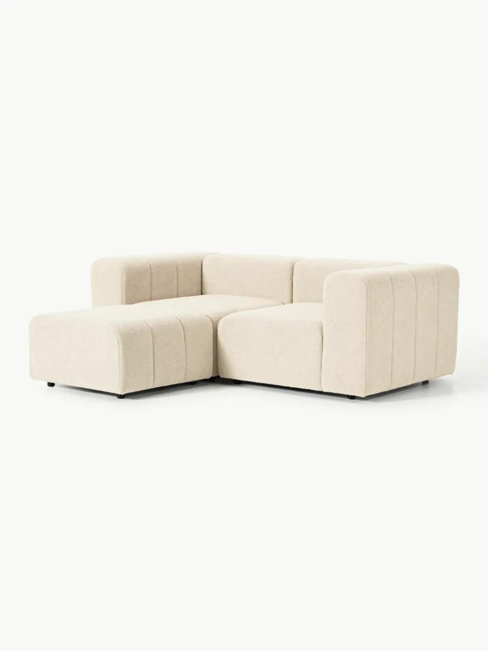 Modulaire bouclé bank Lena (3-zits) met kruk^Westwing Collection Hot
