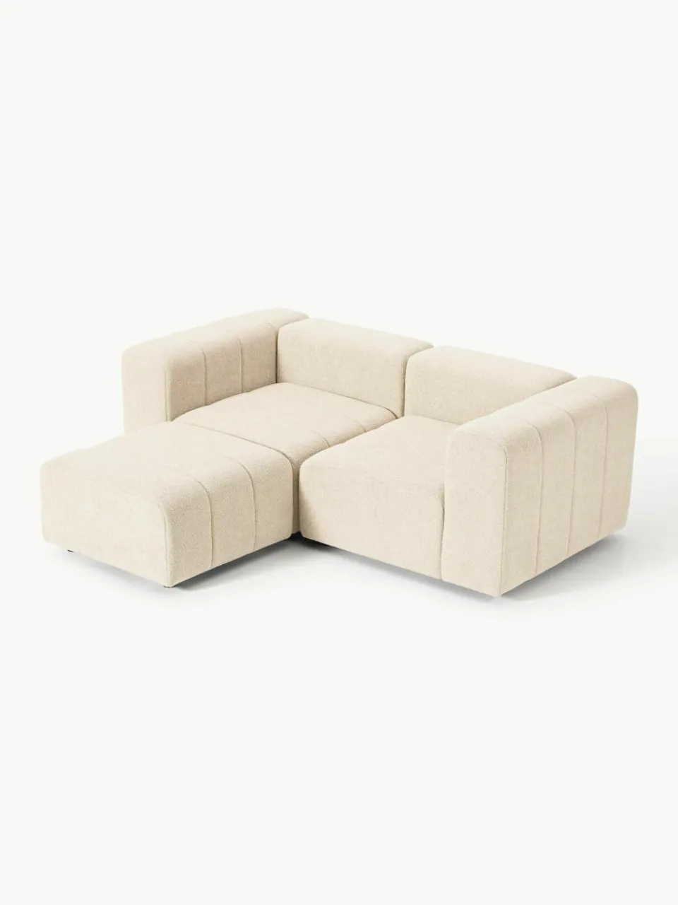 Modulaire bouclé bank Lena (3-zits) met kruk^Westwing Collection Hot