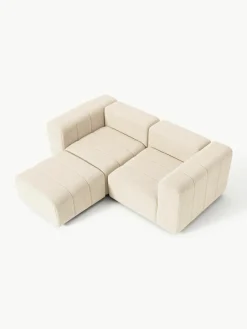Modulaire bouclé bank Lena (3-zits) met kruk^Westwing Collection Hot