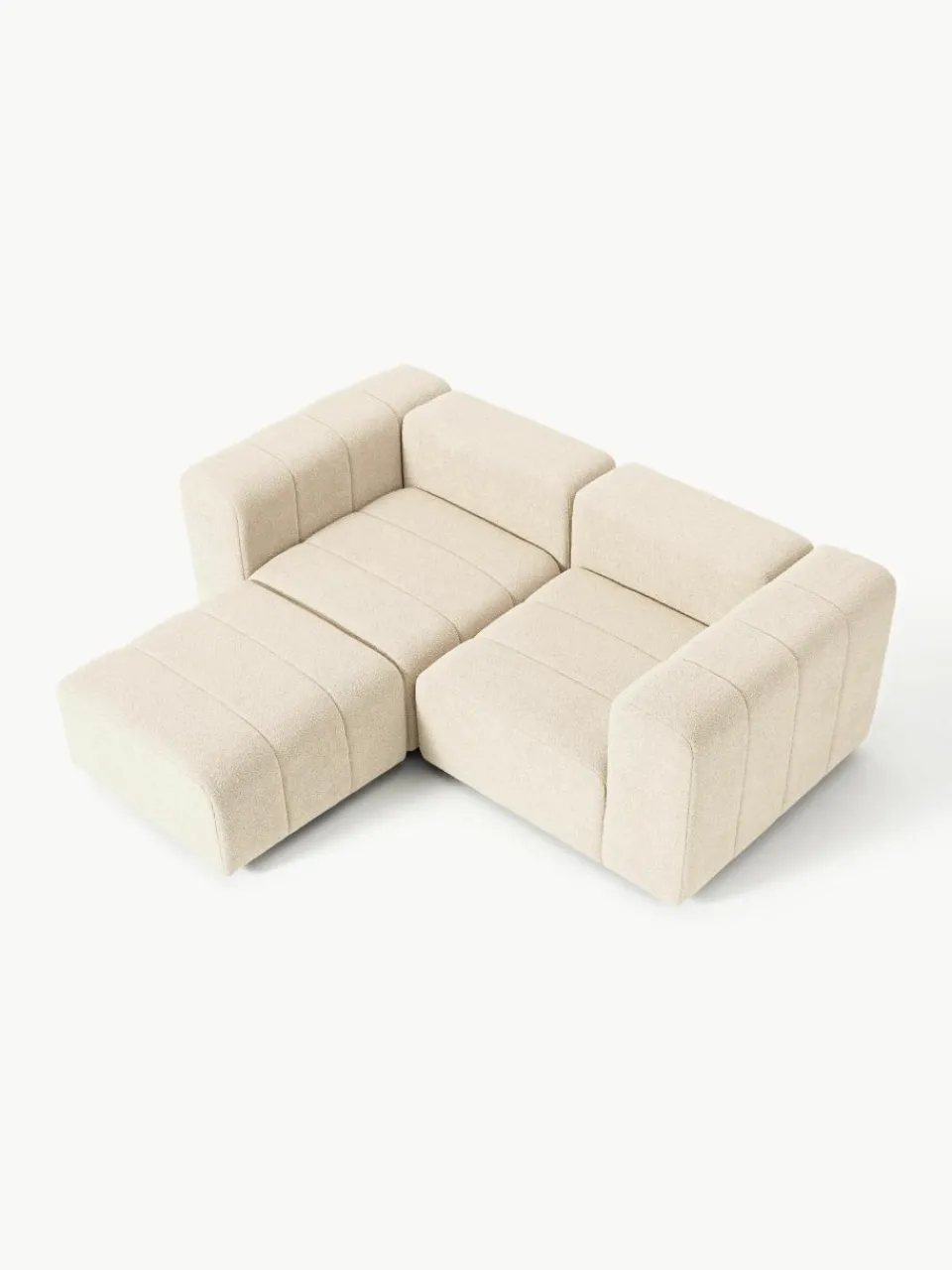 Modulaire bouclé bank Lena (3-zits) met kruk^Westwing Collection Hot