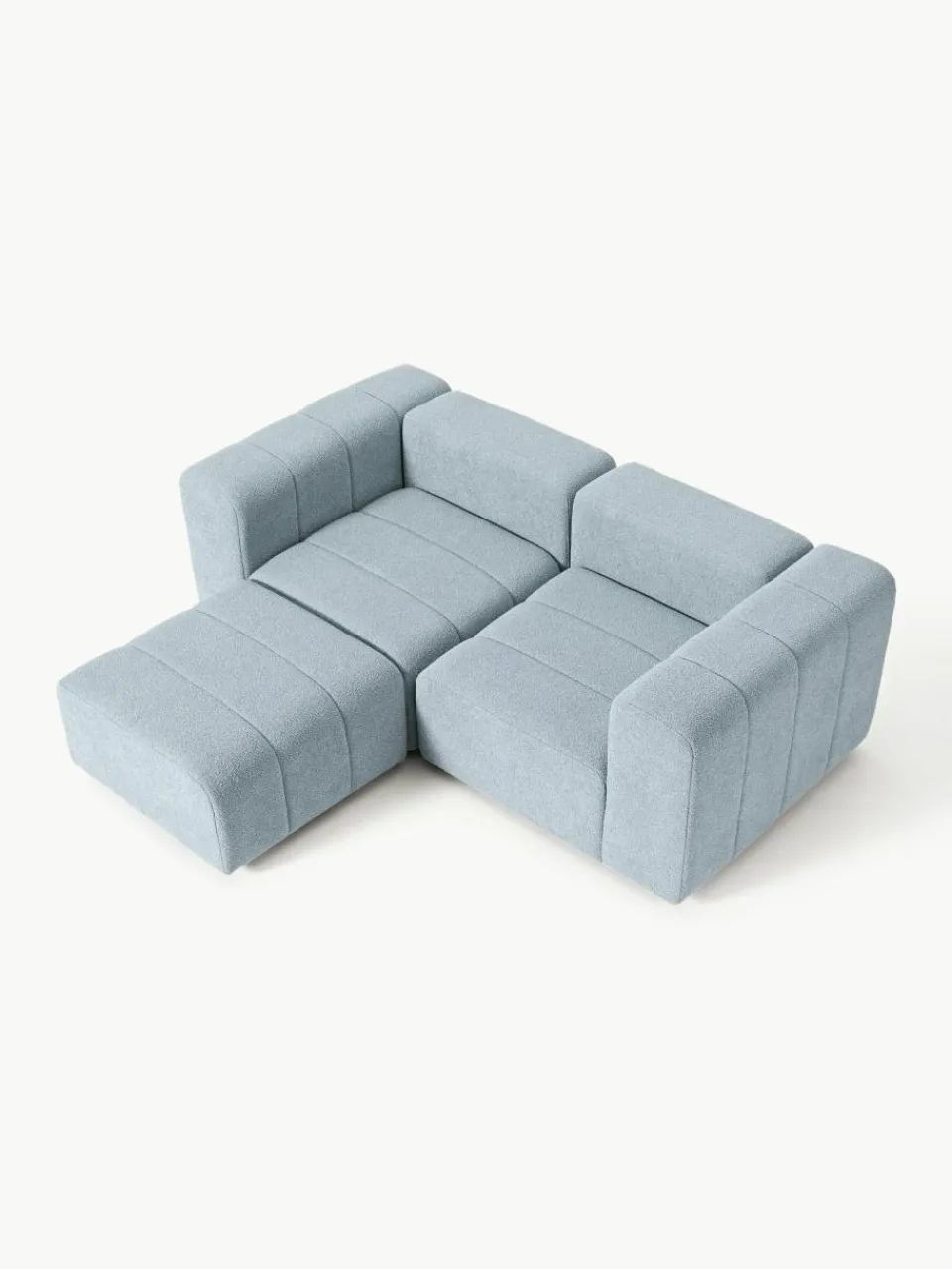 Modulaire bouclé bank Lena (3-zits) met kruk^Westwing Collection Clearance