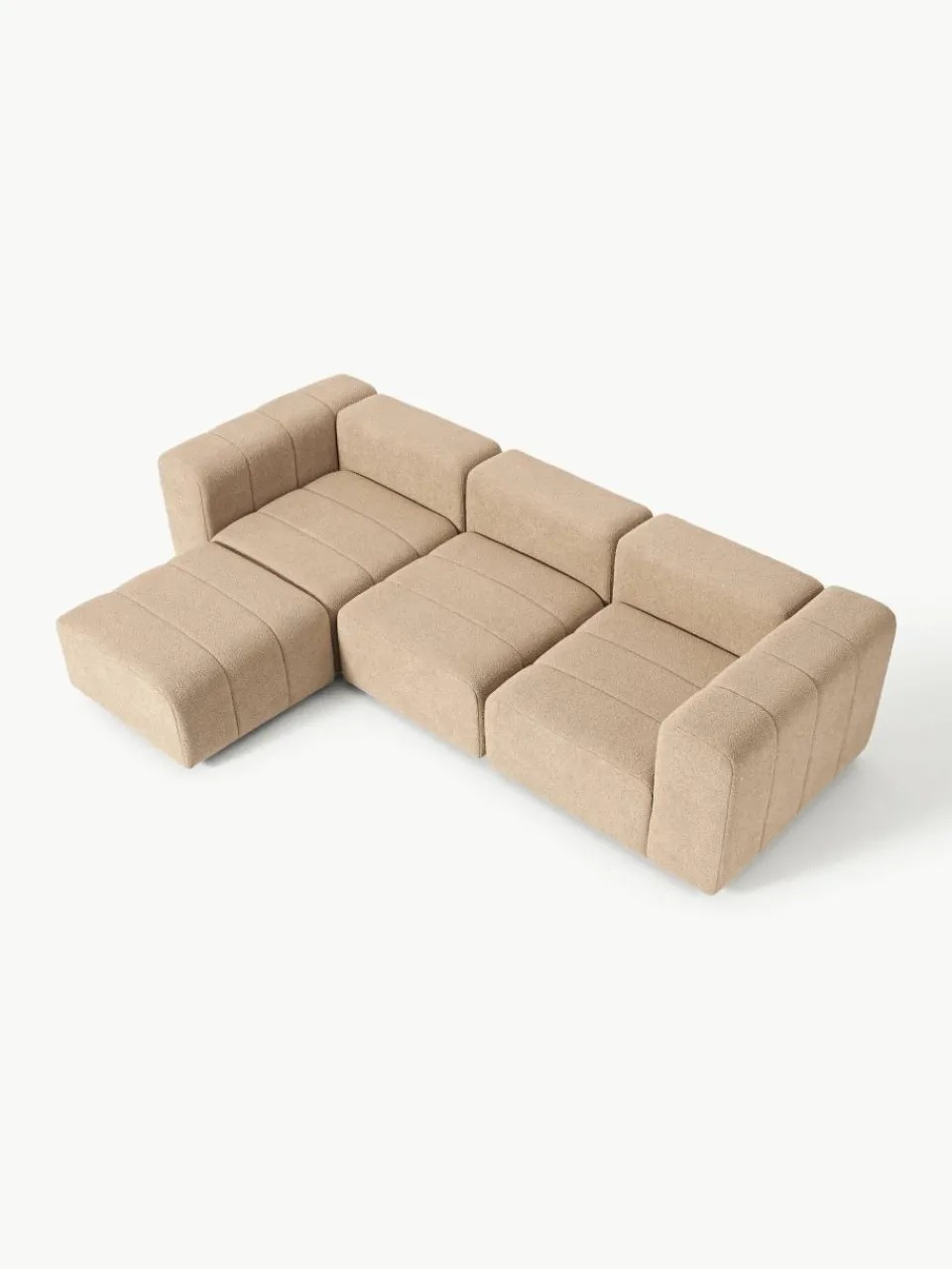 Modulaire bouclé bank Lena (4-zits) met kruk^Westwing Collection Clearance