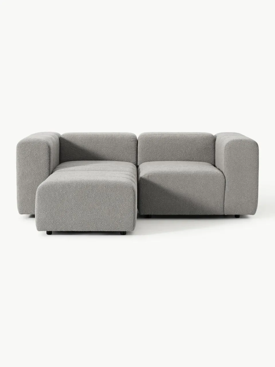 Modulaire bouclé bank Lena (3-zits) met kruk^Westwing Collection Fashion