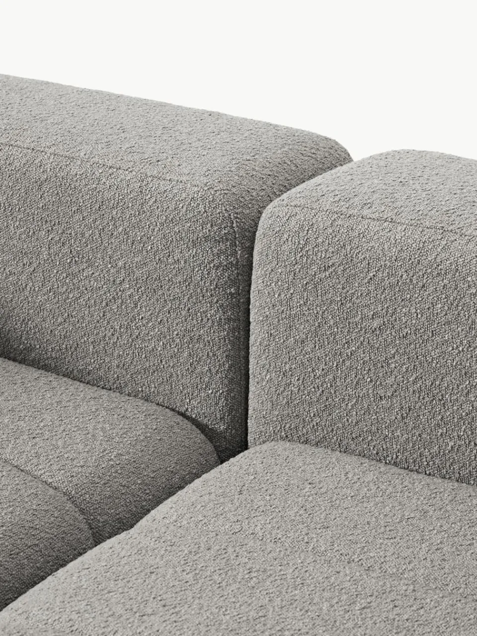 Modulaire bouclé bank Lena (3-zits) met kruk^Westwing Collection Fashion