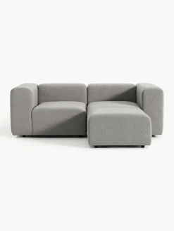 Modulaire bouclé bank Lena (3-zits) met kruk^Westwing Collection Fashion
