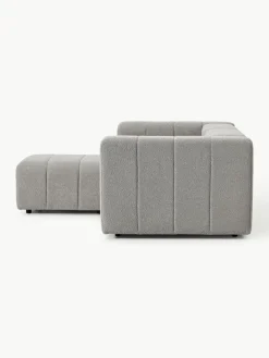 Modulaire bouclé bank Lena (3-zits) met kruk^Westwing Collection Fashion