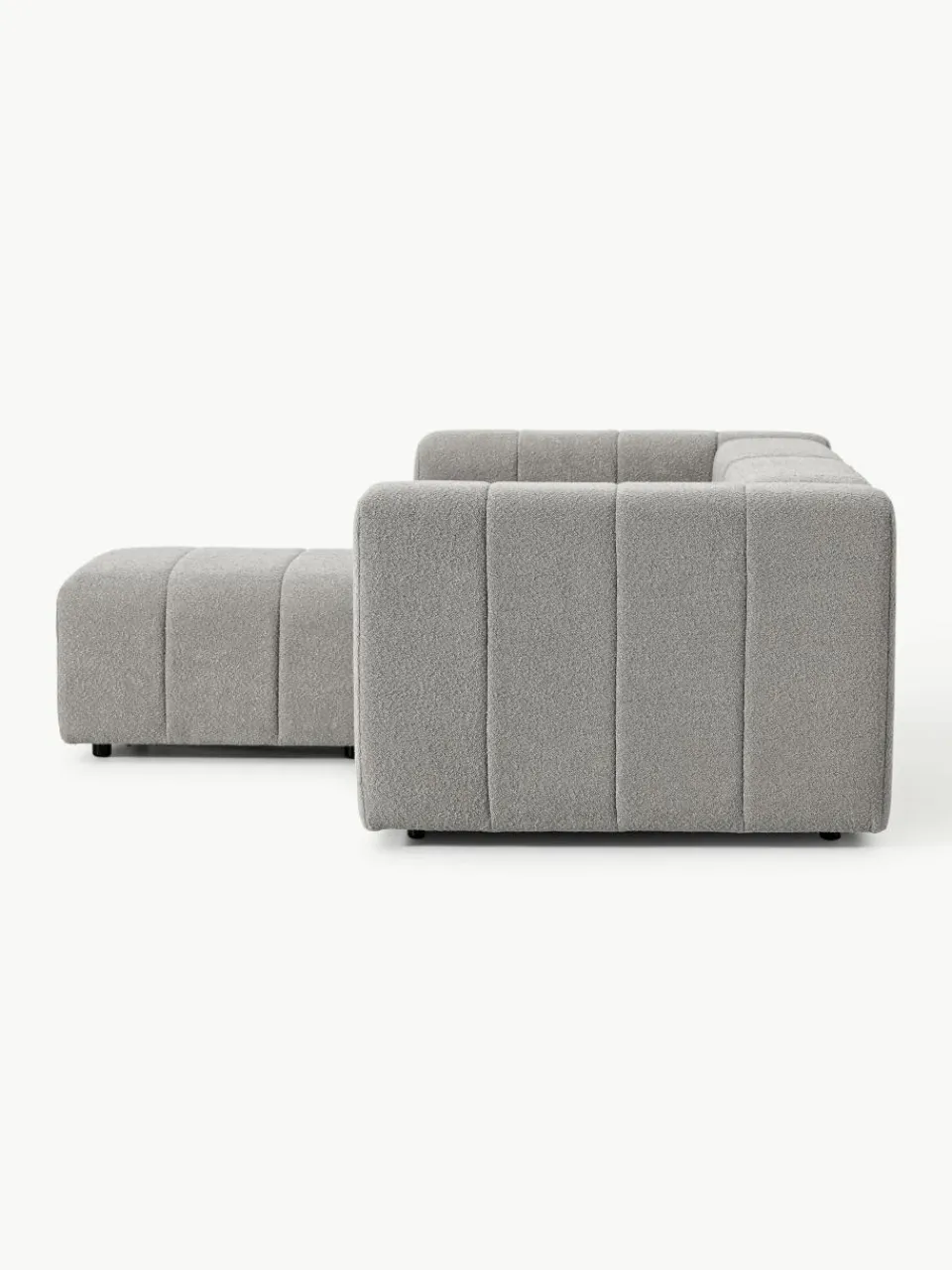Modulaire bouclé bank Lena (3-zits) met kruk^Westwing Collection Fashion