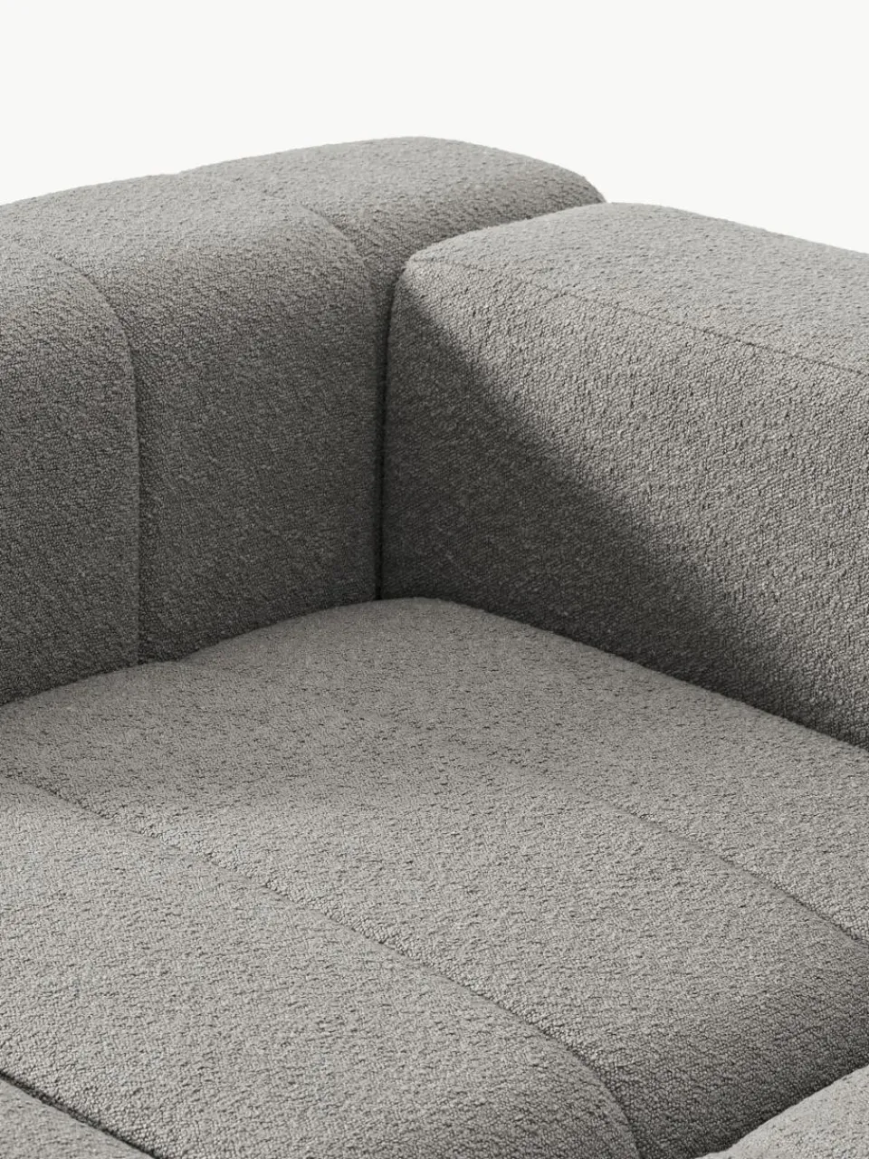 Modulaire bouclé bank Lena (3-zits) met kruk^Westwing Collection Fashion