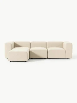 Modulaire bouclé bank Lena (4-zits) met kruk^Westwing Collection Fashion