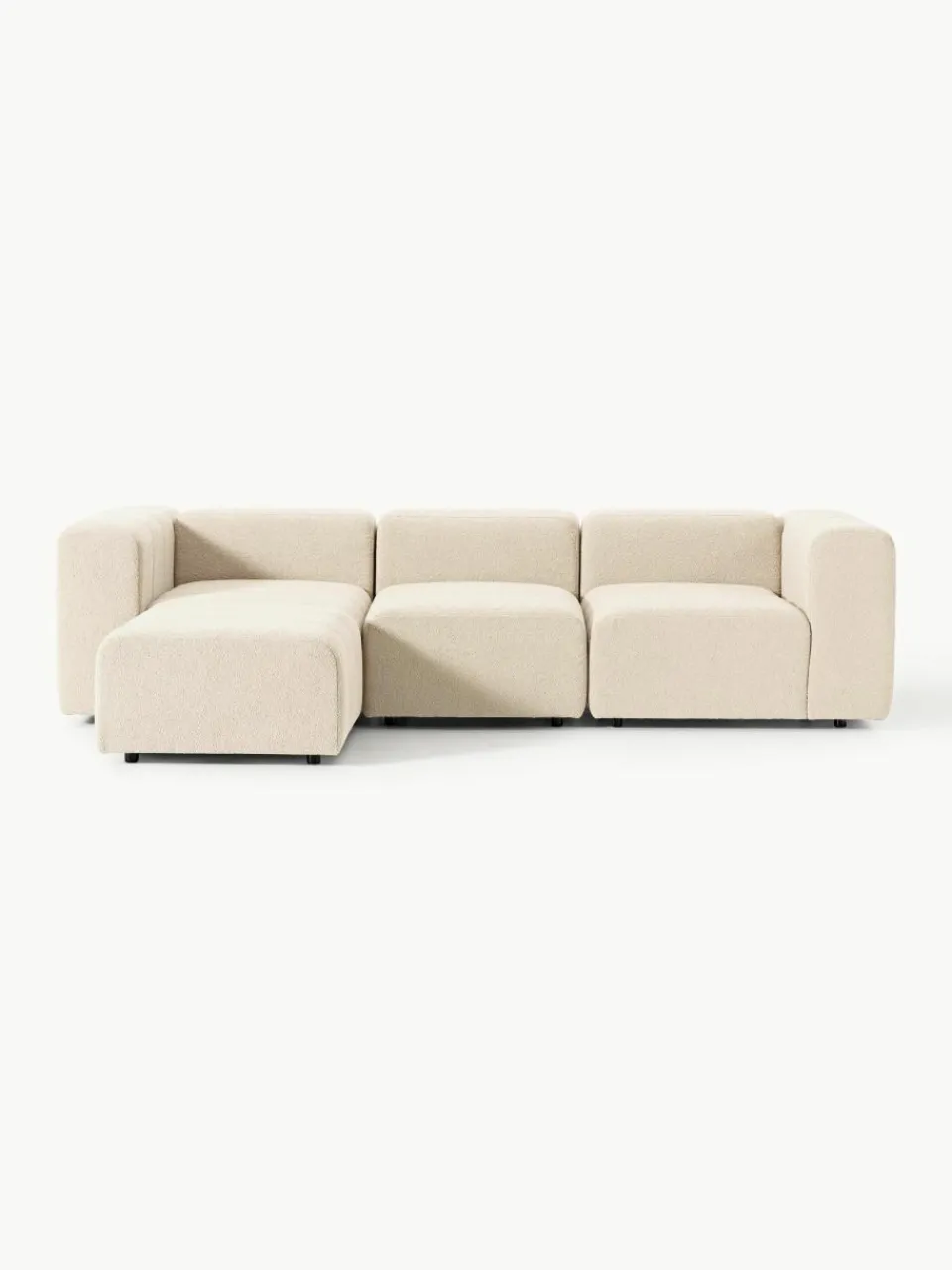 Modulaire bouclé bank Lena (4-zits) met kruk^Westwing Collection Fashion