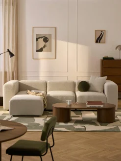 Modulaire bouclé bank Lena (4-zits) met kruk^Westwing Collection Fashion