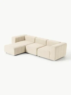 Modulaire bouclé bank Lena (4-zits) met kruk^Westwing Collection Fashion