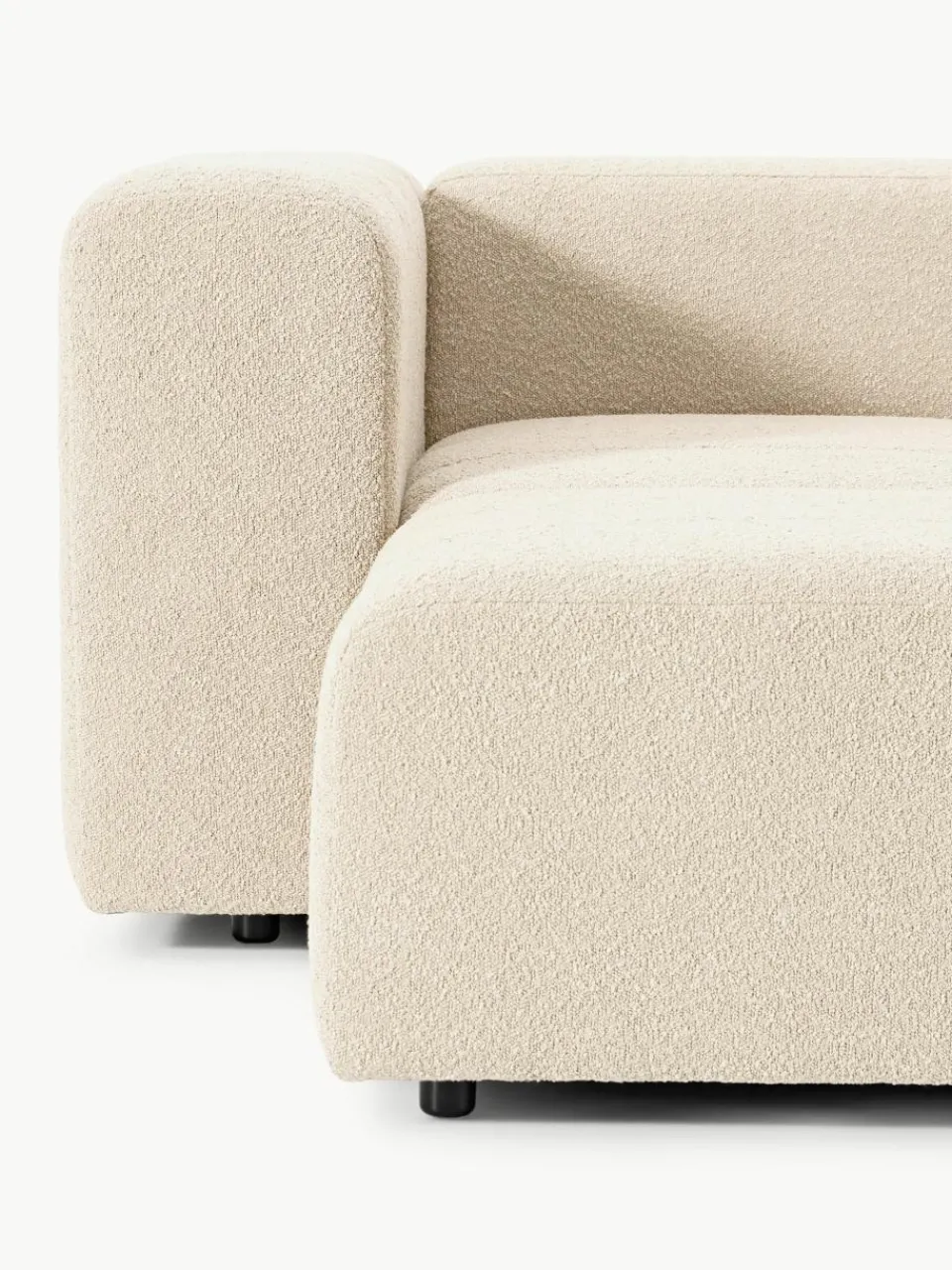 Modulaire bouclé bank Lena (4-zits) met kruk^Westwing Collection Fashion